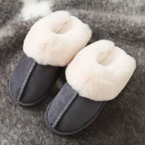 Women's Slippers Fluffy Memory Foam House Bedroom Slippers Anti-Skid Plush for Snow Indoor Outdoor Slippers Soft Non Slip Breathable Lightweight Clogs
