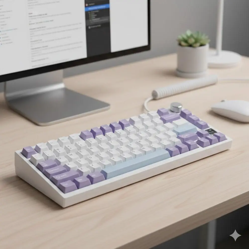 Portable 60% Mechanical Keyboard with RGB Backlight & 4000mAh Battery. Hot-Swappable Switches, Custom Knob, Bluetooth 2.4G Wired Tri-Mode Connectivity for Gaming Office Typing. Durable Compact Wireless Keyboard for PC Mac.
