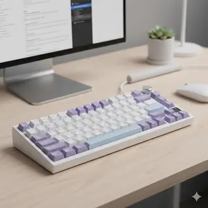 Portable 60% Mechanical Keyboard with RGB Backlight & 4000mAh Battery. Hot-Swappable Switches, Custom Knob, Bluetooth 2.4G Wired Tri-Mode Connectivity for Gaming Office Typing. Durable Compact Wireless Keyboard for PC Mac.