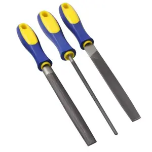 6-Inch Heavy Duty File Set, Flat/Round/Half Round High Carbon Hardened Steel Files With Anti-slip Handles Suitable For Wood/Metal/Model/Shaping Hand Tools