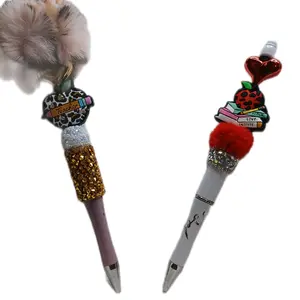 Teacher/ Nurse Rhinestone Beaded Refillable Black Ink Pen weighted pencil premade pearl fe