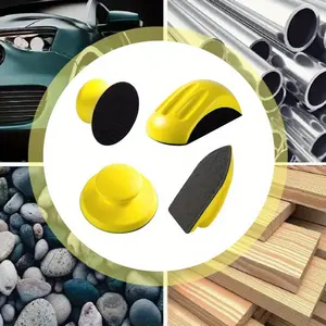 Pack fo 4 Hook and Loop Round & Mouse Hand Sanding Block, Ideal for Woodworking, Furniture Restoration, Home and Automotive Body,Sanding Pad Hook Backing Plate (5 Inch) - Home Improvement.