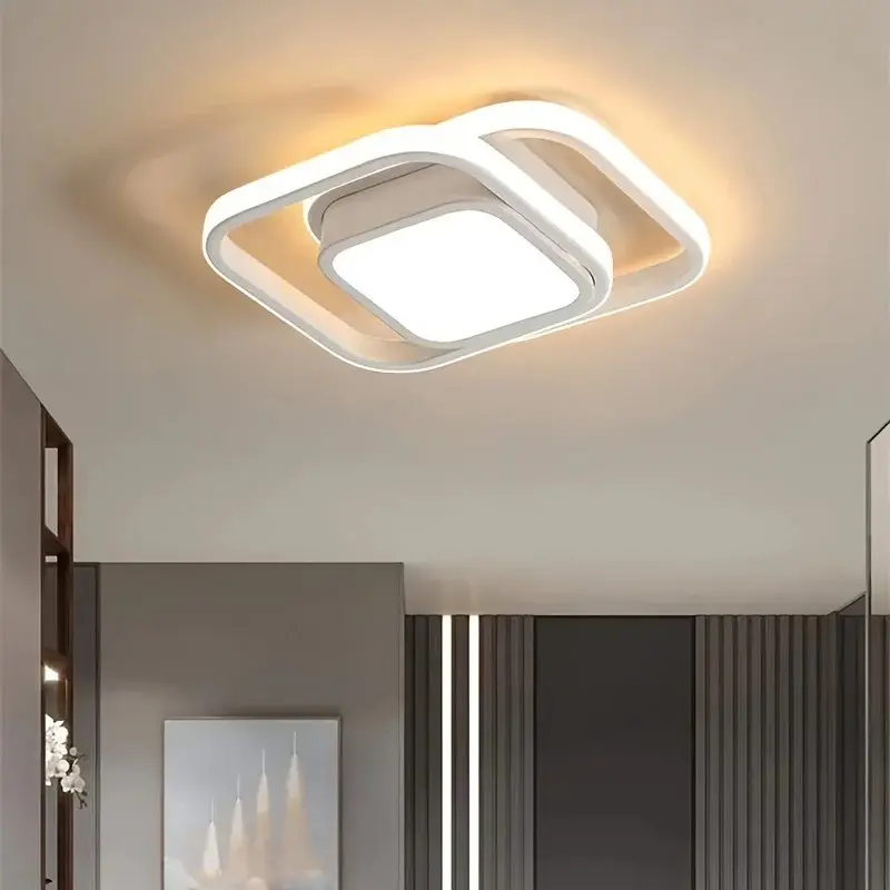 Modern LED Ceiling Light, Metal Semi-Embedded Installation, Adjustable Color Temperature, Detachable Lamp, Suitable for Living Room & More, Modern Mood Lighting, Home Decor Light