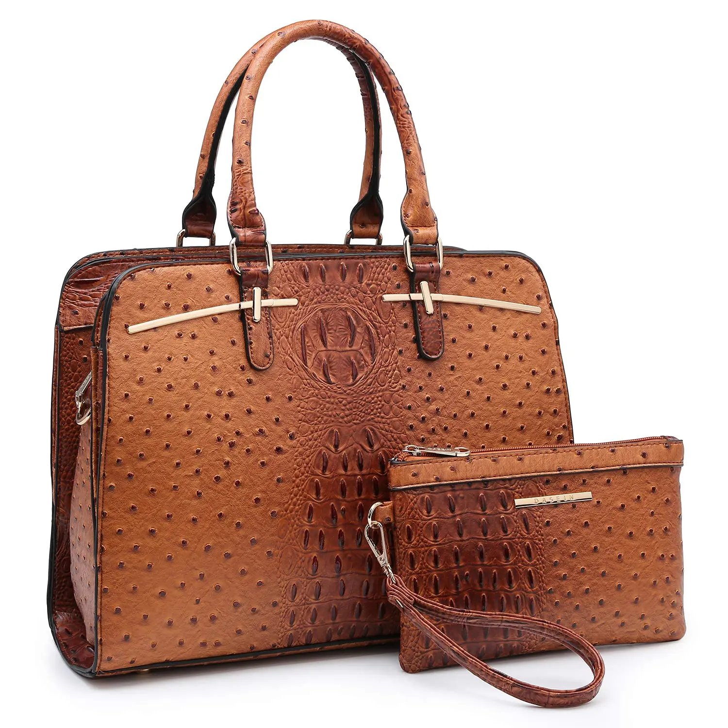Women's fall Handbag Wallet black plain small Tote Brown Bag Shoulder Bag Hobo Bag Top Handle Satchel Purse Set 2pcs w/ 3 Compartments