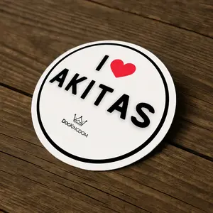 I Love Akitas Sticker – Cute Dog Lover Car & Laptop Decal