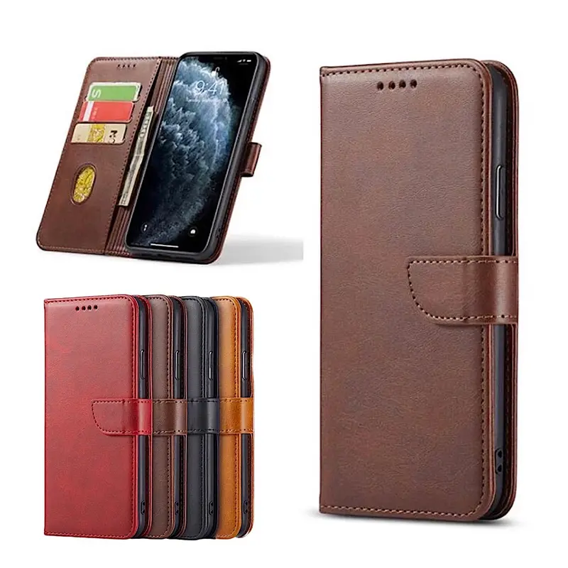 Leather Magnetic Flip Wallet Case With Card Holder For iPhone 18 17 16 15 14 Plus 13 12 Pro Max Mini Phone Accessories  Protective Cover