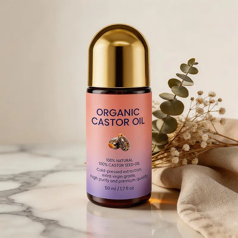 50ML Castor Oil Cold Pressed Care Rollerball, Gentle Nourishing Hydrating Moisturizing Body Skin Moisturizer, Softening Daily Full-Body Massage Liquid Moisture Body Oils