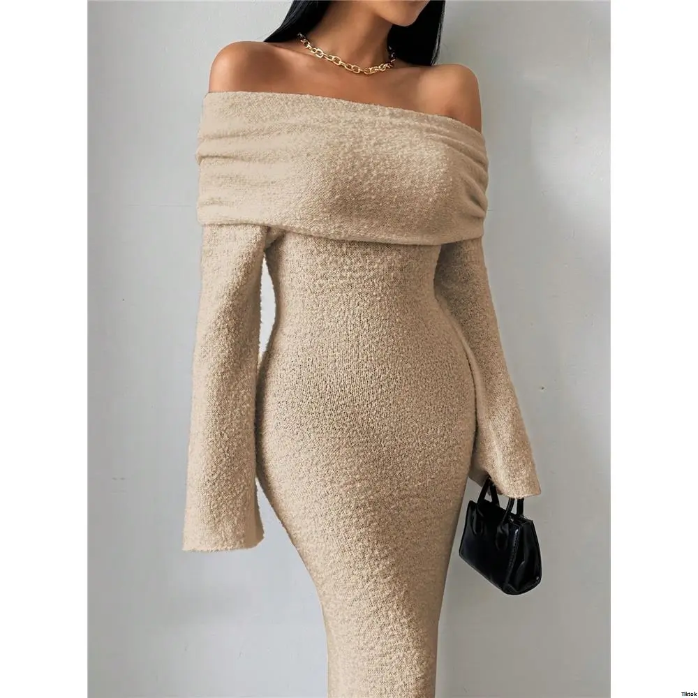 Anna Flare Sleeve Knit Dress - TikTok Shop Anna Flare Sleeve Knit Dress - TikTok Shop