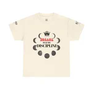 Dreams Require Discipline Graphic Tee — Moon Phases Inspirational Graphic Shirt | Women’s Motivational Shirt | Self Growth & Empowerment Apparel