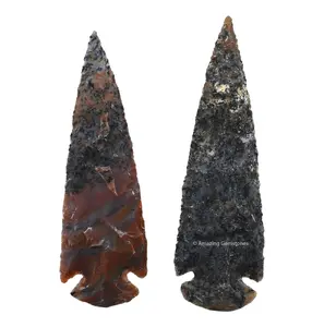 Agate Arrowhead, Crystal and Healing Stone Flint Rock Arrow Head - Quartz Arrowheads for DIY Project Craft Point Jewelry Making