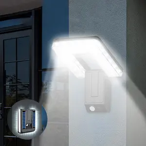 Solar Powered Outdoor Wall Light, Motion-Sensor Wall Light, 120° Wide Angle Lighting Floodlight, Security Light for Garden, Backyard, Garage, Front Fence