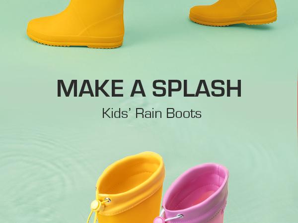 DREAM PAIRS Kids Rain Boots Boys Girls Lightweight Boots Waterproof Easy-on Outdoor Playing Rain Boot Unisex-Child Shoes All Season Must-have,shoes for back to school,back to school shoes