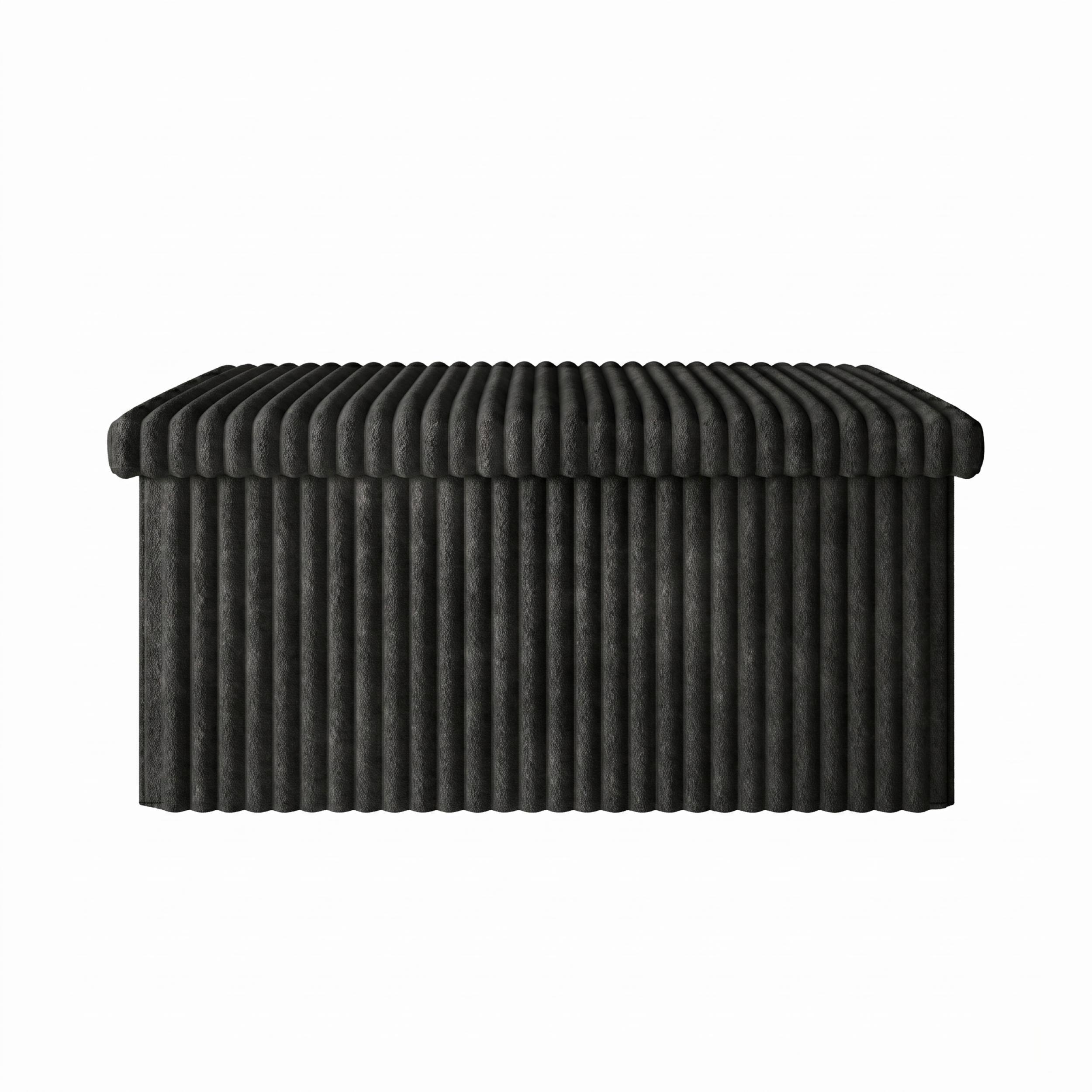 Favorer Florence 30" Tufted Upholstered Folding Storage Ottoman Bench - Indoor Furniture Footstool, Room Decor, Living Room Decor, Household Items, Apartment Stuff, Organizer Storage Solution, House Decor