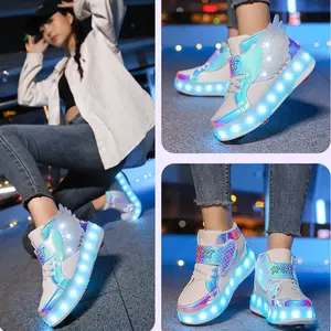 4-Wheel Magnetic Heelys with LED Wings |   USB Rechargeable Glow Skate Shoes for Boys & Girls, Anti-Slip Wheels & Safety Certified ​