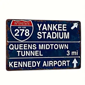 Vintage Yankee Stadium Metal Tin Sign, Aluminum Wall Hanging Plaque, 12X8 Inch, Rustic Wall Art, With English Text, For Home, Bar, Man Cave, Garage, Multipurpose Decor, Christmas Gift Idea
