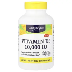 Healthy Origins Vitamin D3, 250 mcg (10,000 IU), 360 Softgels