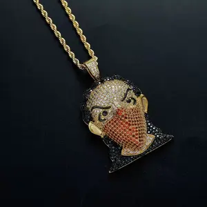 5233 Multi-color Stone Inlaid Figure Charm | Bold Mind Vintage Streetwear Statement Piece For Party Matching summerwins