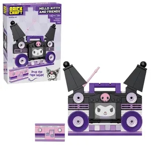 Brickcraft Hello Kitty and Friends Kuromi Boombox Building Set, 142-Piece Sanrio Collectible for Teens & Adults 14+