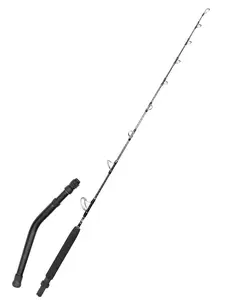 BLUEWING Spiral Wrap Extreme Trolling Rod 5'11'', Fishing Rod Spiral Wrap Extreme Trolling Carbon Fiber Fishing Rod with Fuji Stainless Steel Guides and Bent Butt Handle for Inshore/Bottom/Jigging/Offshore Fishing, 2 Pieces Design