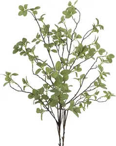 2 pcs Artificial Greenery Stems, 41.3’’ Tall Fake Plants Branches Faux Greenery Ficus Twig Leaf for Home Garden Shop Office Desk Decoration
