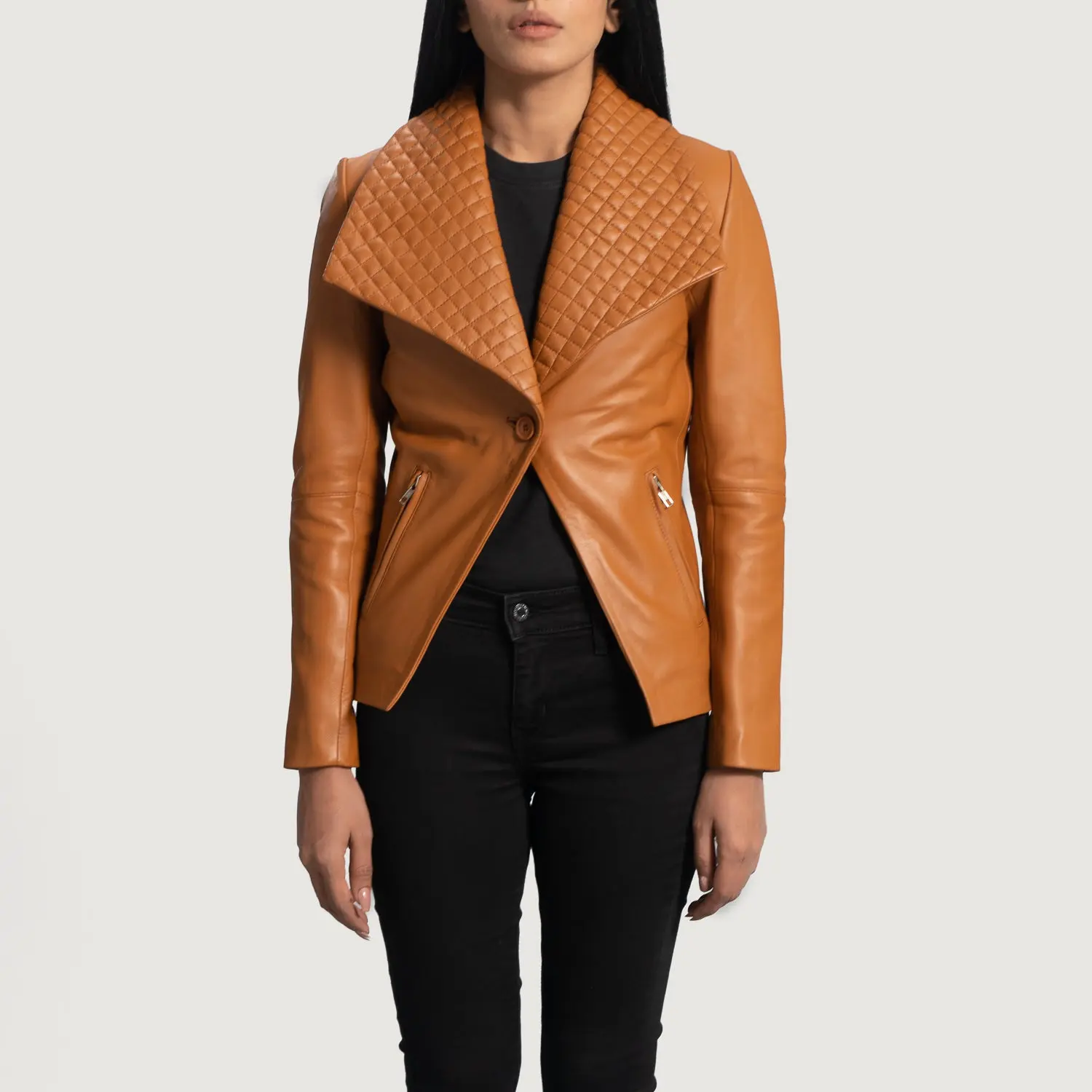 Lee Tan Leather Blazer Lee Tan Leather Blazer
