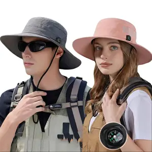 Unisex Bucket Hat with Built in Compass Wide Brim Sun Hat