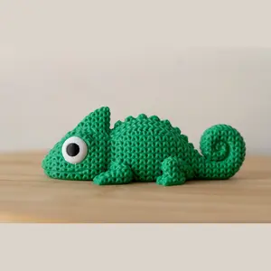 Knitted Chameleon Toy - 3D Printed Chameleon Lizard - Sensory Desk Toy for Kids & Adults - Reptile Gift - Multiple Colors, No Assembly