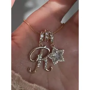 Elegant Sweet 26 Letter Zirconia Star Pendant Necklace, Necklace Initial, High End Necklace, Perfect Gift for Mom Or Girlfriend for Valentine's Day, Mother's Day & Birthdays, Personalized Jewelry Gift