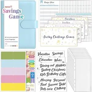 Budget Binder with Money Saving Challenge, Money Saving Binder with Cash Envelopes, Expense Sheets, Challenge Tracker & Category Labels, Envelope Savings Challenges Book for Home Office School