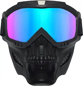 Stylish Glasses for Bicycling - Fog Proof and Warm, Adjustable Cool Skull Retro Riding Motorcycle Goggles steampunk