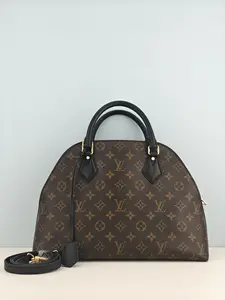 Pre-owned Monogram coated canvas and black leather Shoulder Bags Louis Vuitton Black Monogram Canvas Alma BNB Bag【SP1146】