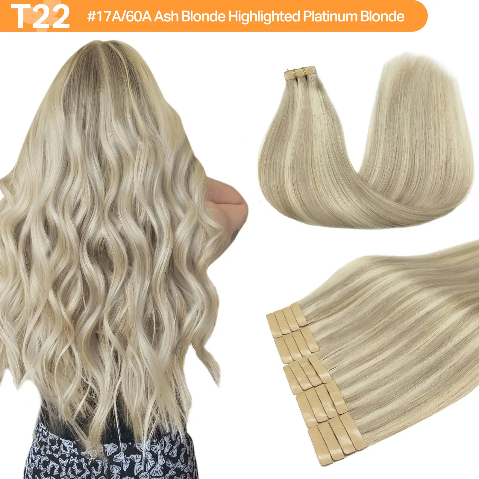 #P17A/60A	Ash Blonde Highlighted Platinum Blonde