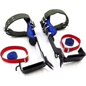 Upgraded Tree/Pole Climber Climbing Spike Kit, Safety Adjustable Belt Lanyard Rope Rescue Belt With 2 Sturdy Gears,Life Adventure,Picking Fruit,Hunting Observation [P/N: ET-OUTDOOR002-A-RAW]