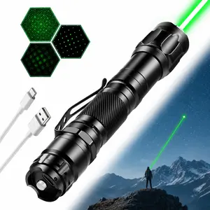 #Summervibes Flashlight, Light LED Flashlight with Laser Green, USB-C Rechargeable, Outdoor Camping & Fun - Energy Efficient & Portable，Battery Indicator outdoorfun