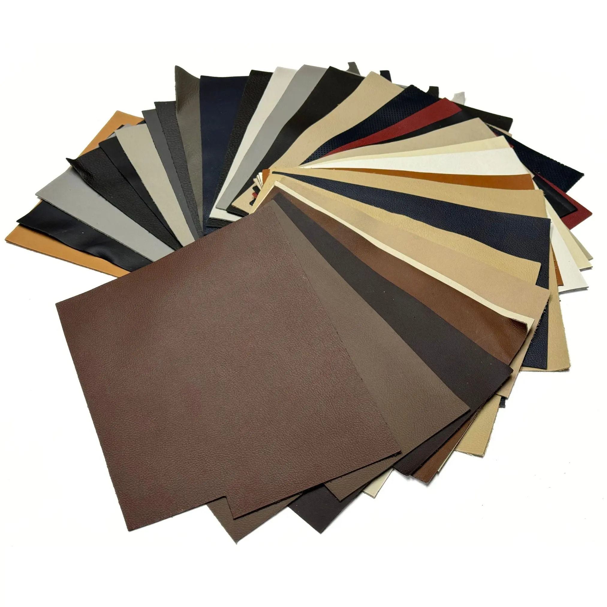 Assorted Upholstery Leather Square Pieces - 3 lb Bag