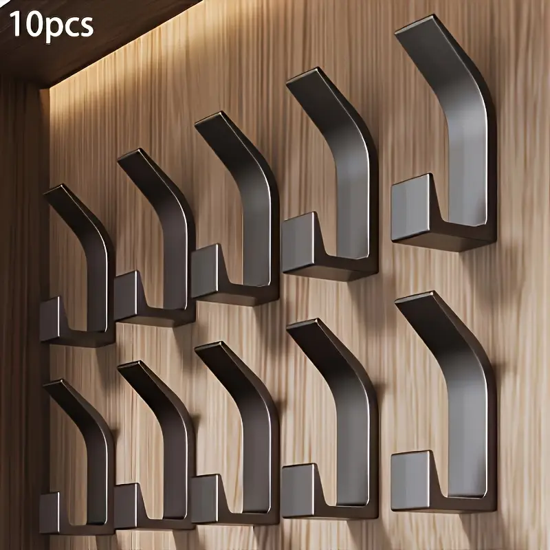 10-Pack Art Deco Durable Hanging Hooks Set, Drill-Free Fast-Install Self-Adhesive Decorative Hooks & Rails, Heavy-Duty Home Organizer for Home Supplies