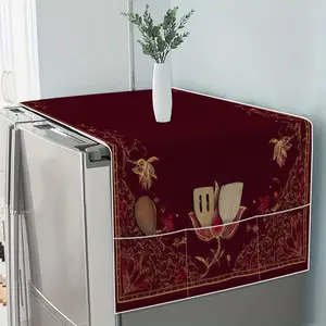 1 piece of flower Phnom Penh digital printing pattern universal refrigerator cover for all seasons, Dustproof Cover with storage bag can store items, suitable for refrigerators and washing machines