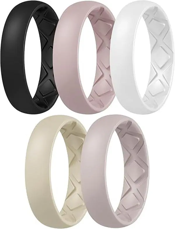 Women's Silicone Engagement Rings, 5.5mm Wide 2mm Thick