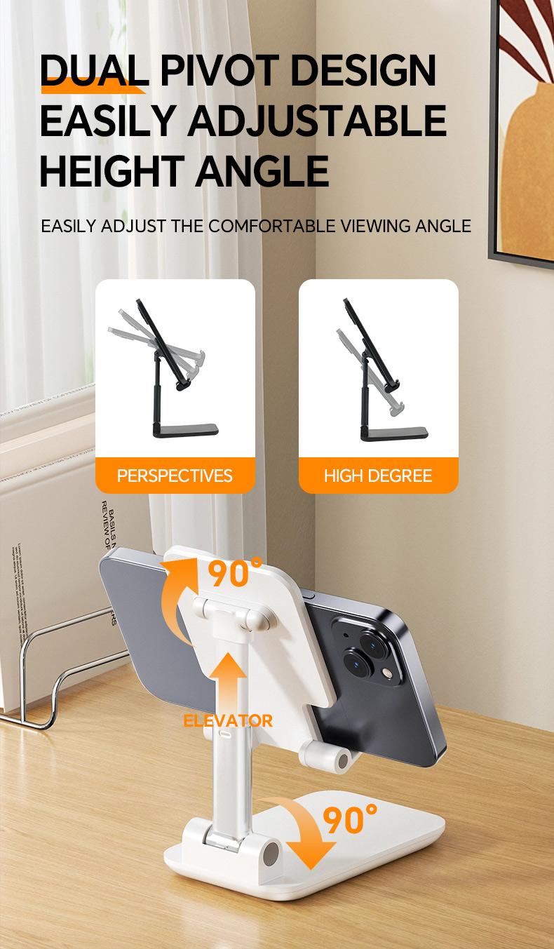 Universal Foldable Phone Stand, Adjustable Angle Desktop Cellphone Holder, Stable & Portable for All Phones