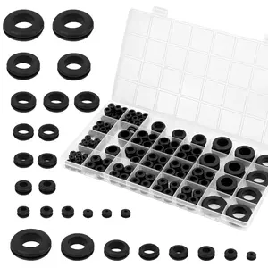 200pcs Rubber Grommet Kit, 8 Sizes Hollow Firewall Wire Grommets Assortment for Wiring, Hole Plugs, Automotive Cord Organization (1/2", 1/4", 3/8", 5/8", 7/8", 5/16", 7/16", 1")