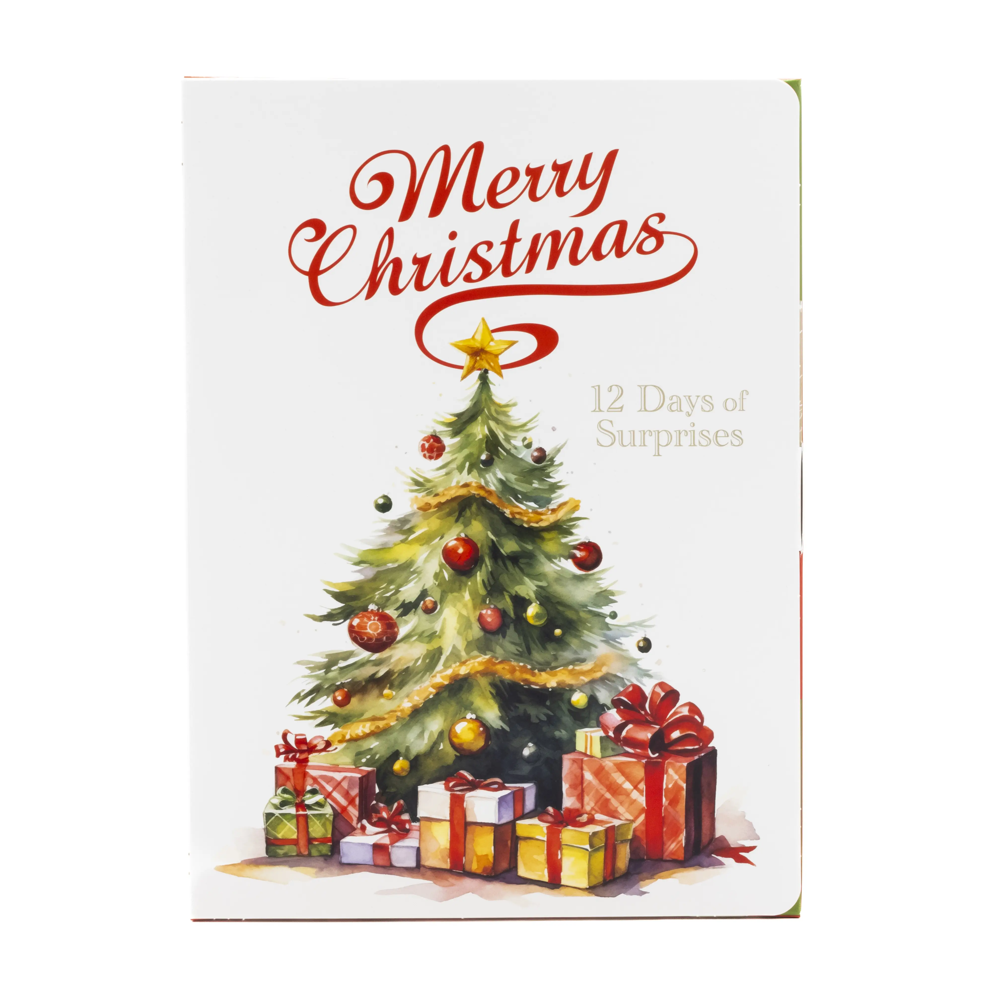 Fill it Yourself Empty Christmas Gift Box 12 Day Gift Box with White Internal Tray for DIY Gifting