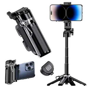 2026 New 5-in-1 Multifunctional mini Selfie Stick with 360° Rotation Compact Stylish Wireless Bluetooth Control Magnetic Phone Holder for Selfies Video Recording Vlogging Compatible with Most Phones - Stabilizer Camera,Maxinum extend to 16 inches