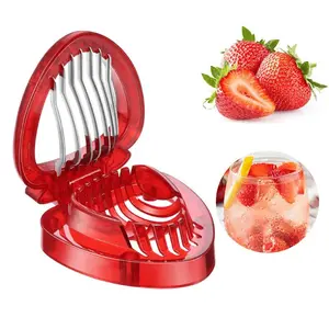 Fruit Slicer, Stainless Steel Strawberry Slicing Clip, Multi-function Fruit Cutting Tool, Fruit & Vegetable Utensils for Home Kitchen