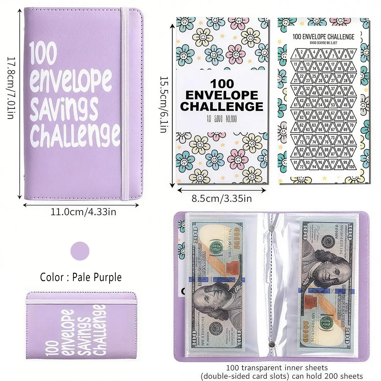 2026 100 Envelope Saving Challenge Binder, Store Up to 200 Cash Pages, BudgetBinder, Saving Challenge Book, Savings Challenge Planner, Money Organizer, Budget Planner, Income Tracker, Multiple Colors Available