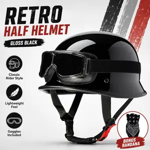 3C approved retro trooper half helmet, lightweight and breathable for daily riding on cruisers or electric bikes. A great gift for Father's Day.