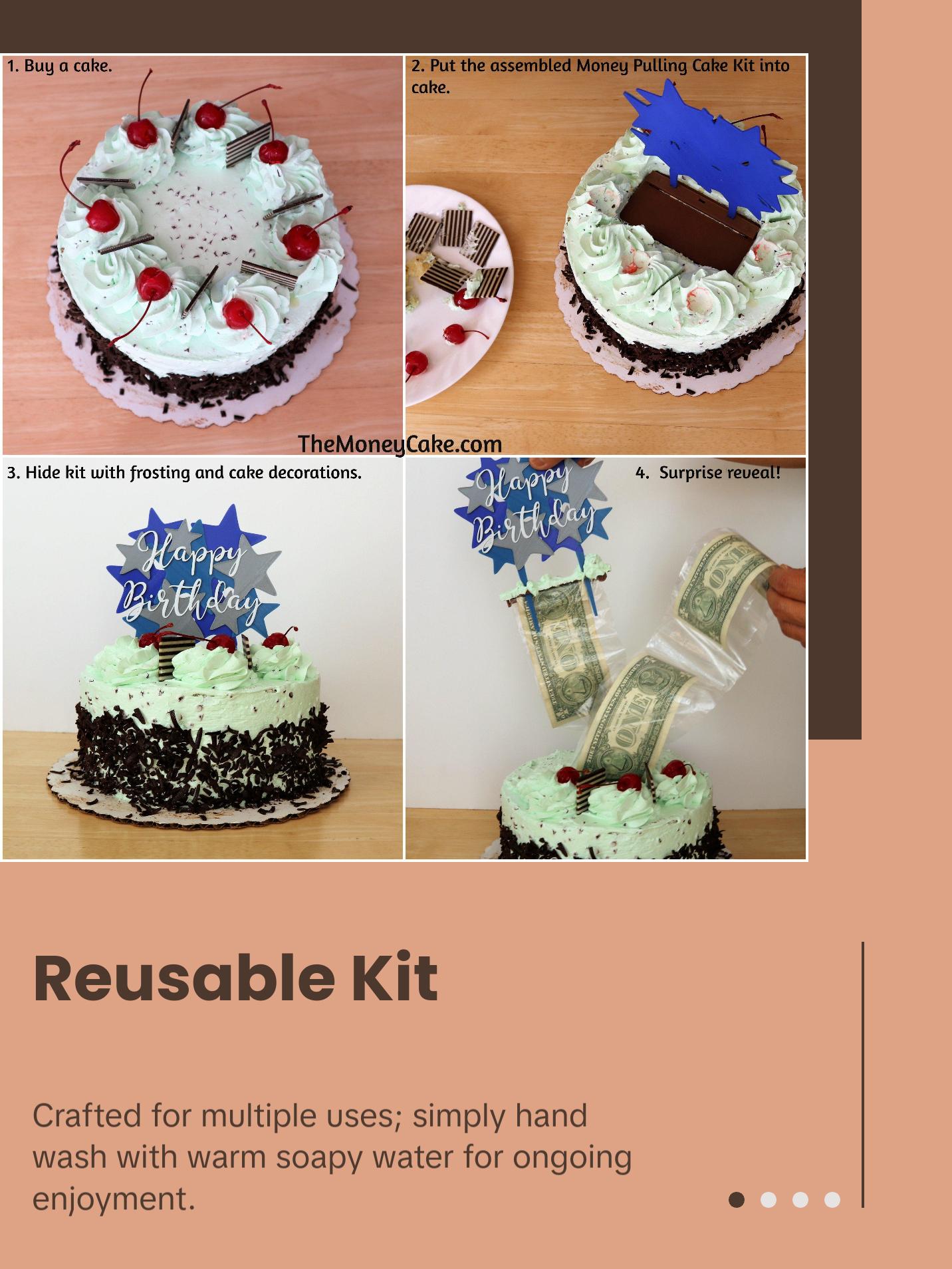 Money Cake Kit - Surprise Box™ With Card Holder Topper Gift Plastic