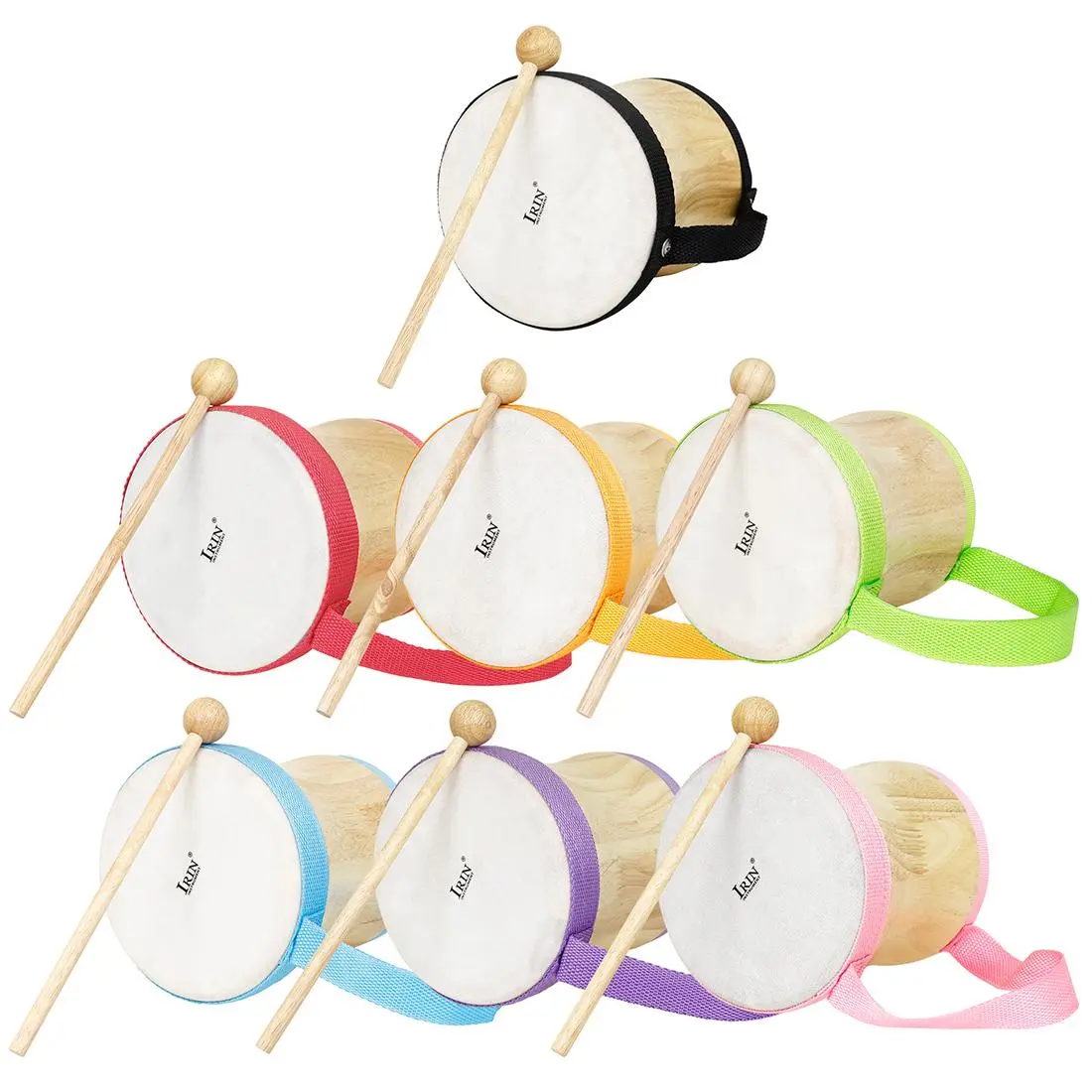 Irin Wooden Hand Drum, Indian Style Percussion Instrument, Portable Musical Equipment, Ideal for Music Lovers & Performers