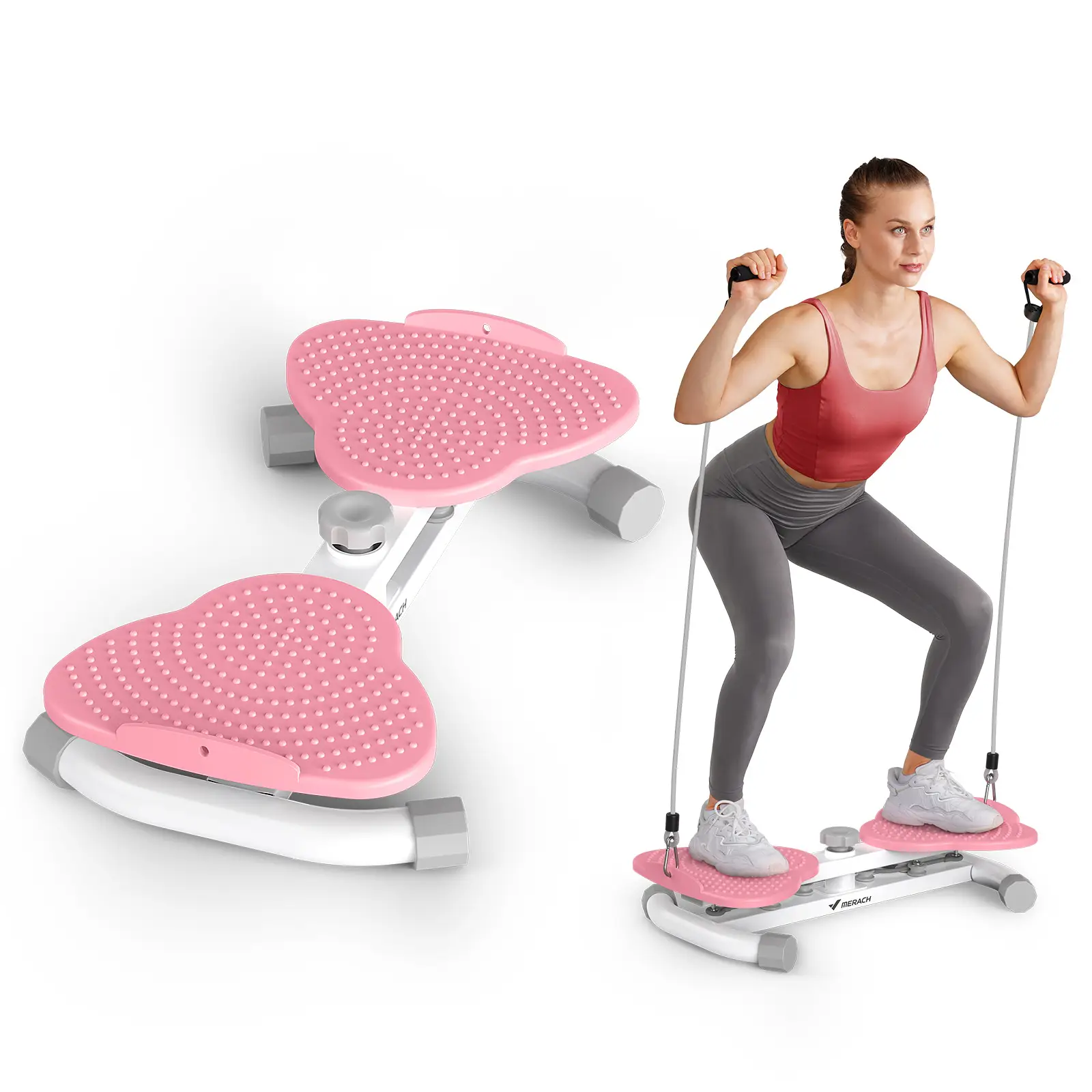 MERACH Waist Twist Machine Slim Waist Toned Abs Stand with Feet Apart Double Non-slip No Noise Exercise Equipment Abdominal Roller Machine