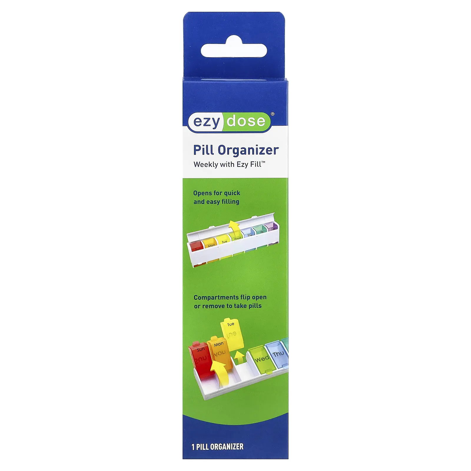 Ezy Dose Weekly 7-Day with Ezy Fill Pill Organizer, 1 Count