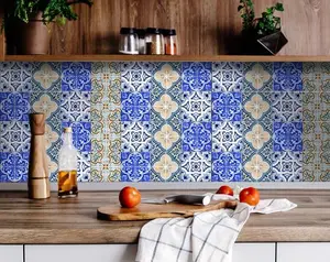 HomeRoots 400251 5 x 5 in. Bella Mix Mosaic Yellow Removable Peel & Stick Tiles